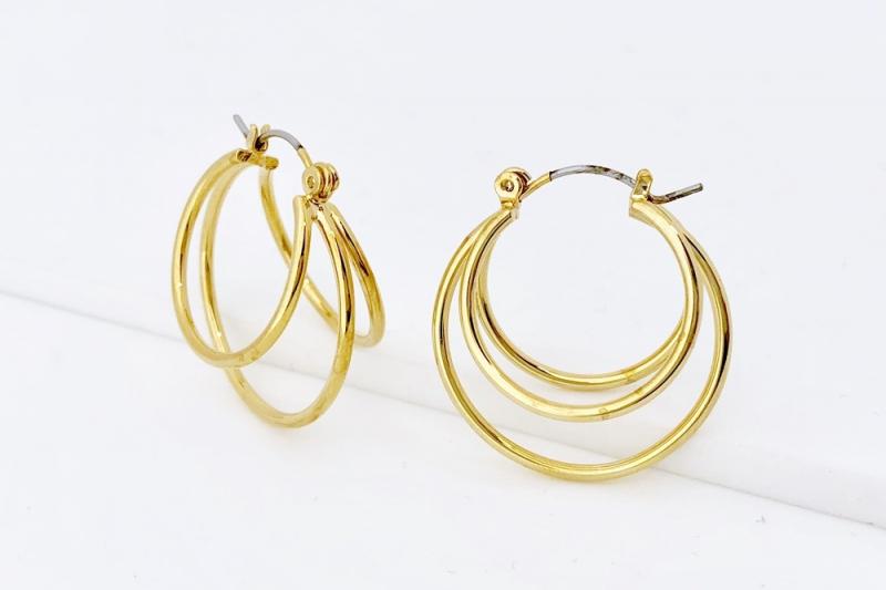 [Ozel] Feminine Glossy Brass Earrings